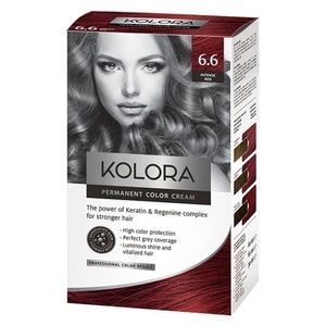 Kolora, Permanent Hair Color, 6.6 Intense Red/2pack
